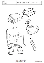 okul-öğeleri boyama sayfaları